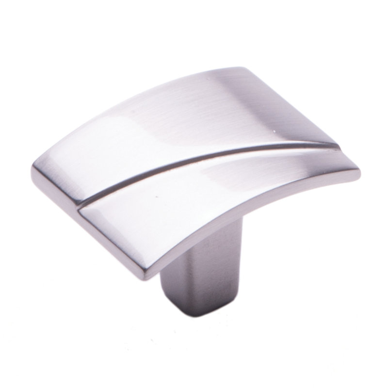 CK Series Brass Rectangle Knob, Satin Nickel (Pewter)