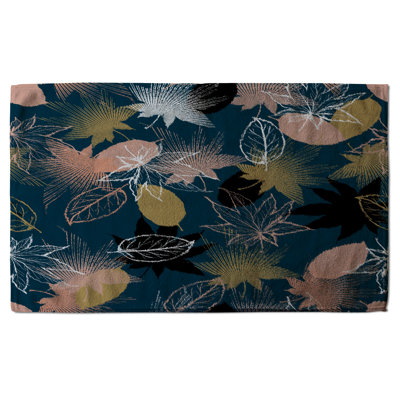 Floral Waffle Texture Tea Towel Kitchen Towel