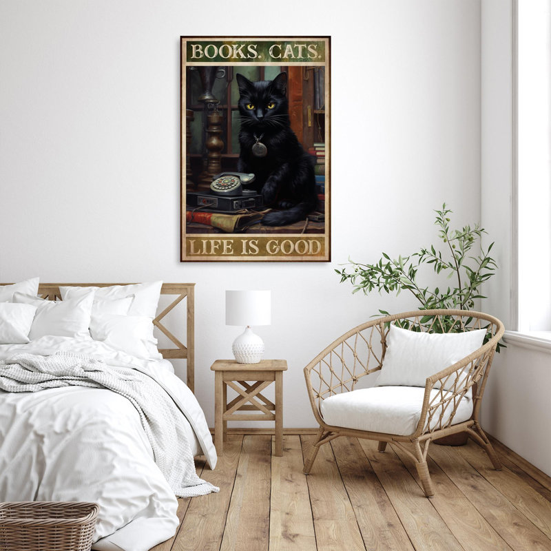 Livres «Cats Life Is Good» sur toile, H 36 po x l 24 po x P 1,25 po