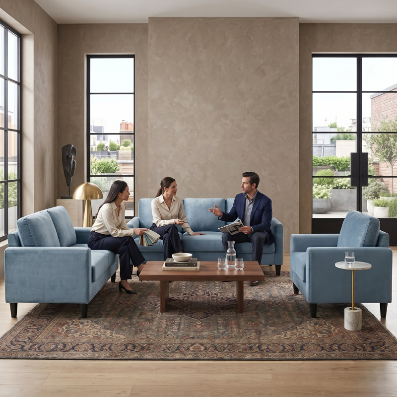 Lidio large, Velours bleu