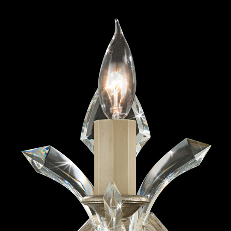 Beveled Arcs Candle Wall Light, Muted Silver Leaf