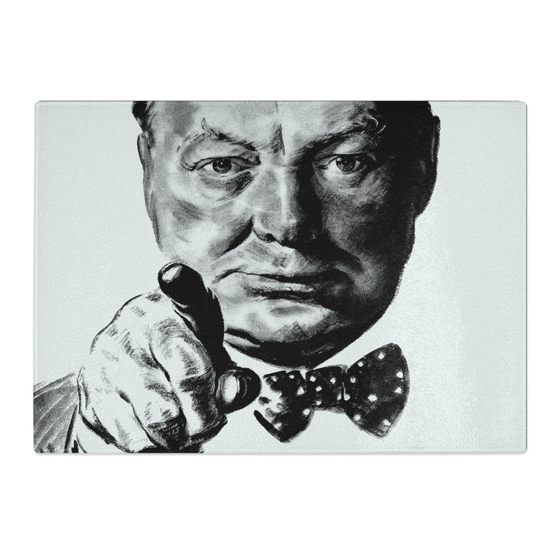 Winston Churchill War Recruitment Chopping Board, 0.4cm H x 28.5cm W x 39cm L