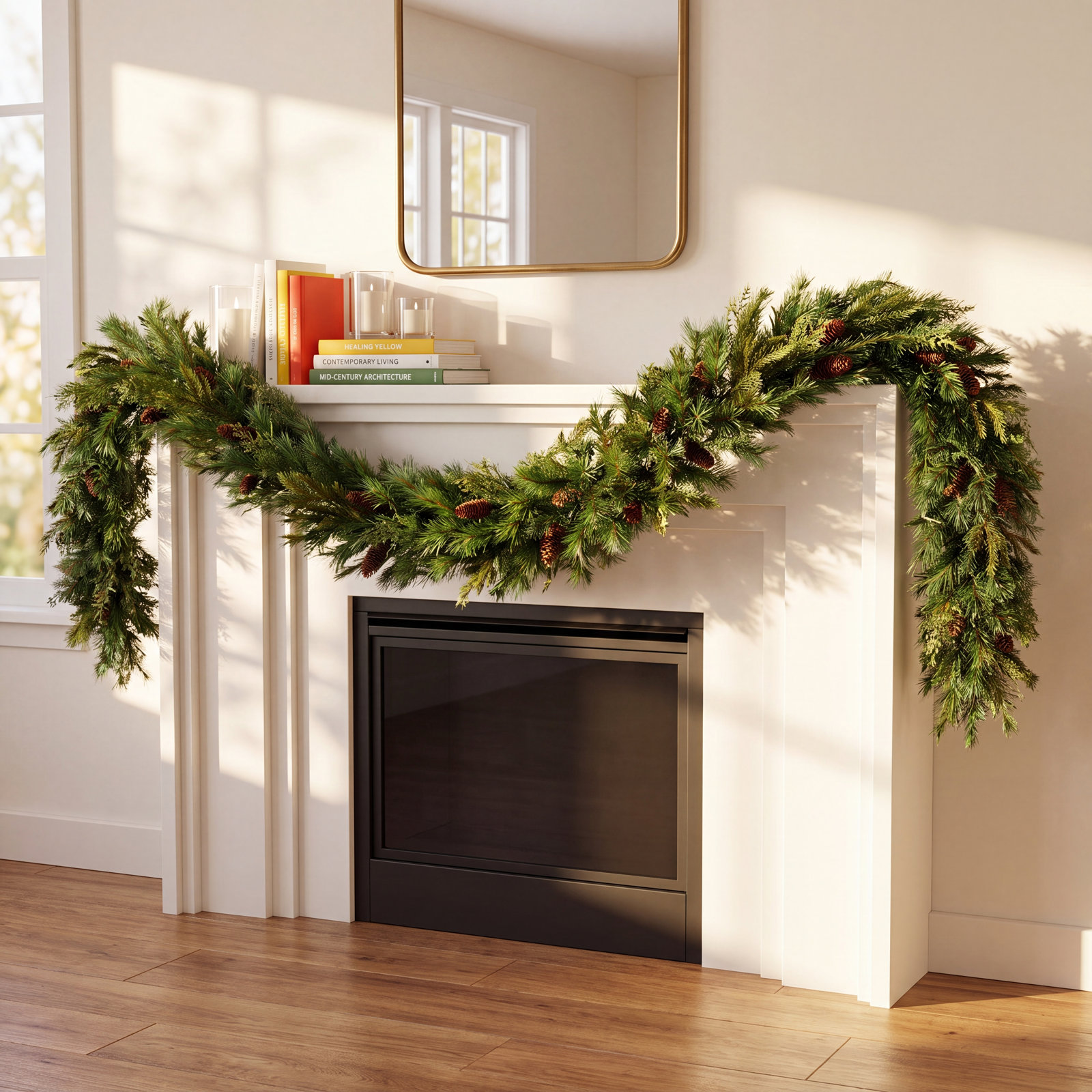 108'' in. Lighted Cedar Garland