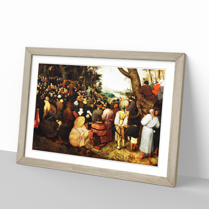 The Sermon of Saint John the Baptist by Pieter Bruegel the Elder - Framed Print, 48cm H x 65cm W x 2cm D, Oak Framed