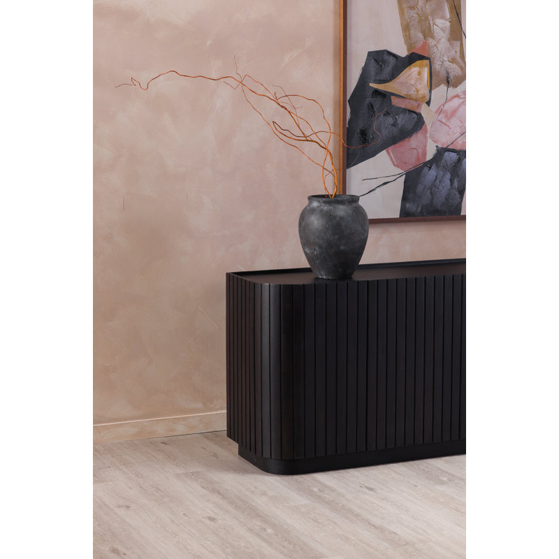 Povera 72'' W Solid Wood Sideboard, Black