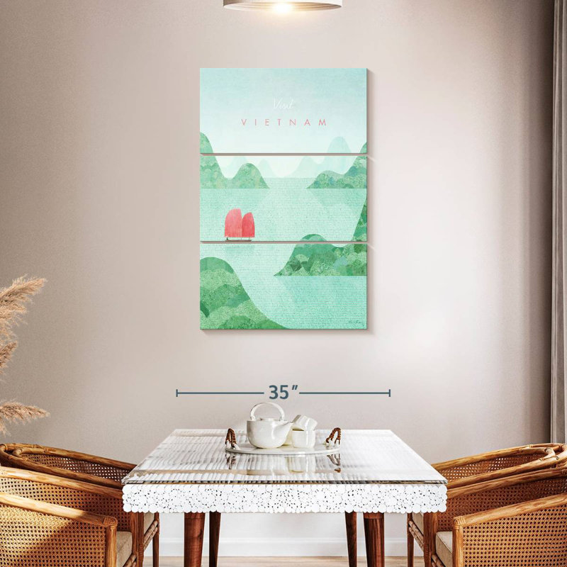 Affiche de voyage rétro du Vietnam, 45" H x 28" W