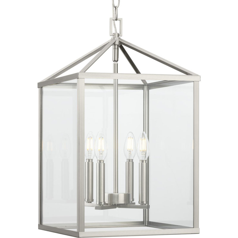 Lustre à 4 lumières Hillcrest, Nickel brossé, H 22 po x l 13 po x P 13 po