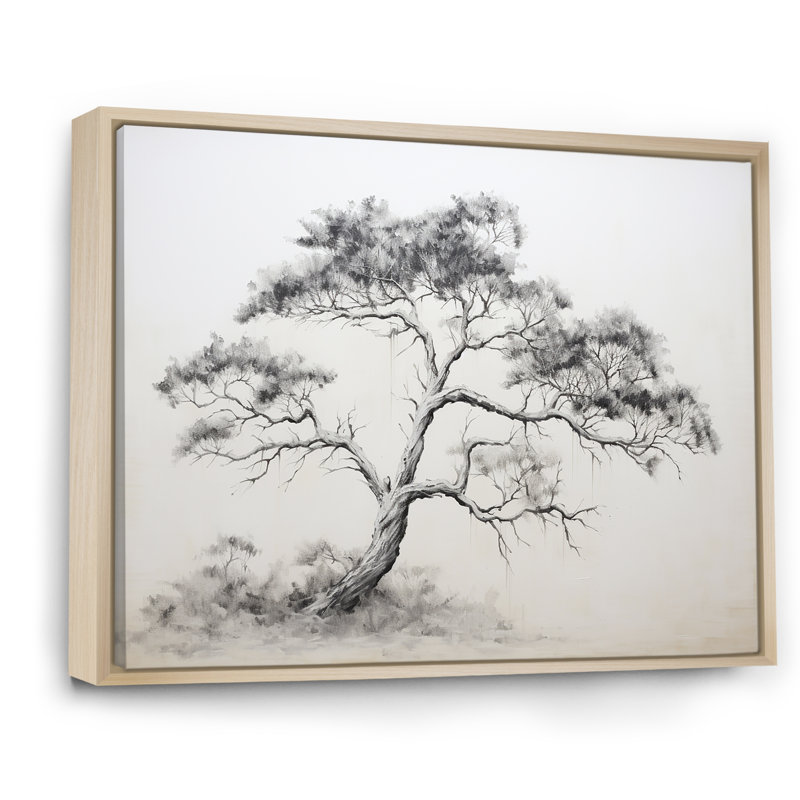 Minimalisme, pin blanc, rêve III sur toile, Cadre naturel flottant, H 16 po x l 32 po x P 1 po
