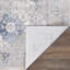 Tapis en polyester tissé à la main en gris / bleu de couleur unie Lincoln-802467971