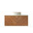 Linea 36" Modern Floating Bathroom Vanity with Twill Textured Wood Veneer Doors, Carrara White Sintered Stone Top & Ceramic Vessel Sink Options-1162980463-1162221468