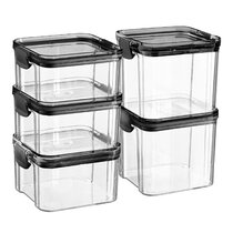 4pk Glass Container 10 oz LOCK LID LEAK-PROOF SEAL THERMAL SHOCKPROOF
