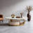 51" Modern Oval Coffee Table with Sintered Stone Top, Gold Base and Drawer，Fully Assembled, 