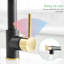 Robinet de cuisine commercial avec tirette - noir et or, poignée simple, rotation à 360 degrés, design contemporain facile à nettoyer et pratique