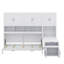 Lit escamotable simple avec placard, tiroirs et bureau