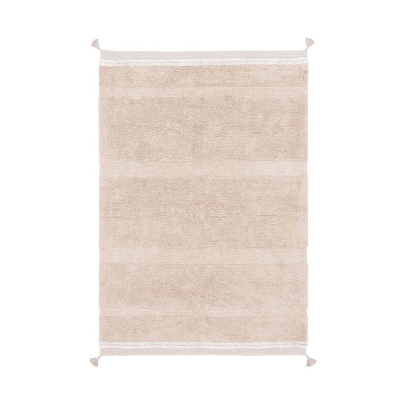 Washable Rug Bloom Natural, Rectangle 4'7.12" x 6'6.74", Pink