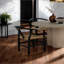 Chaise de salle à manger en bois noir avec chaises d'appoint 2 pièces