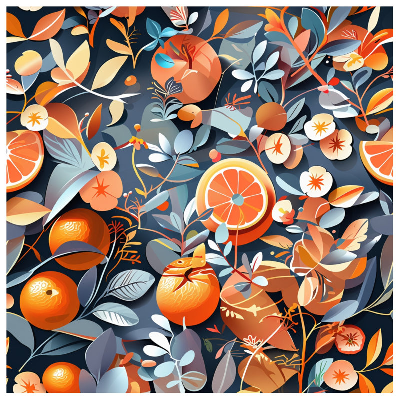 Tapisserie murale Oranges - Décoration murale florale, 68 po H x 80 po L avec 4 œillets