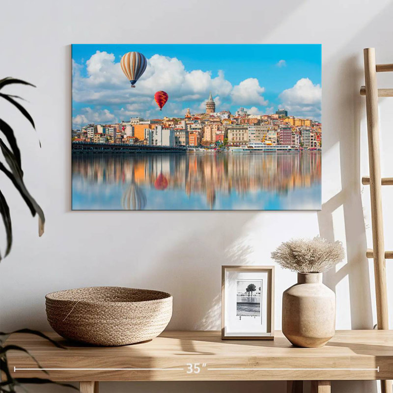 Montgolfières au-dessus de Galata, H 16 po x l 24 po