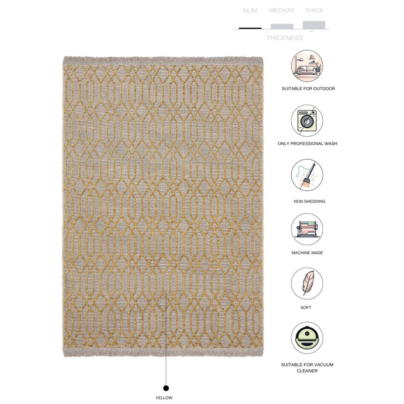 Stanuta Geometric Indoor Rug, Rectangle 5'3" x 7'7"