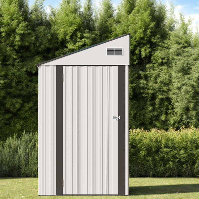 Spacious Metal Sheds 4x8 Ft, Modern Sloped Roof Storage For Home Yard