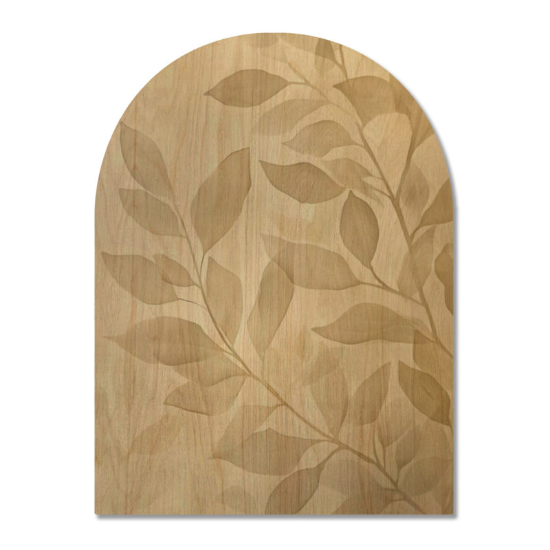 Downham II - Décoration murale arquée en bois abstraite, 24" H x 18" W, Arch