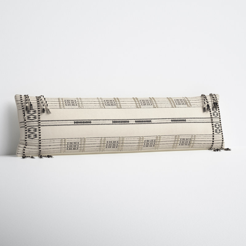 Fabienne 100% Cotton Lumbar Rectangular Pillow, Down