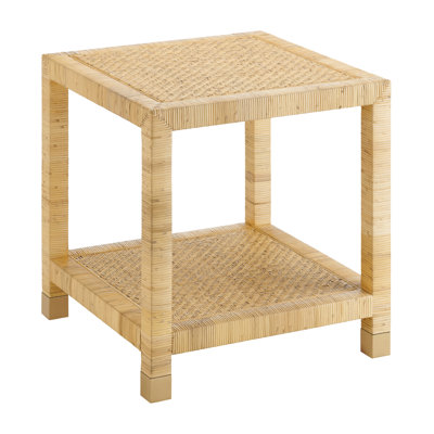 Crosby Square Tan Raffia Accent_End Table