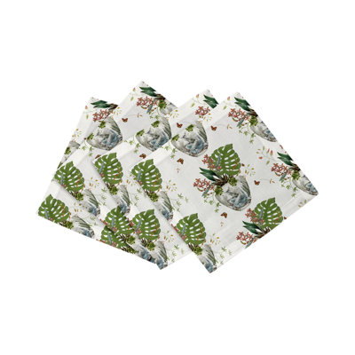 Monkey Small Jungle Cotton Sateen Cocktail Napkins