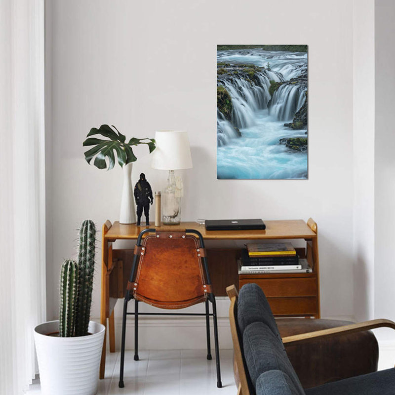 « blue water », impression sur toile, H 12 po x l 8 po x P 0,75 po, Toile tendue, Pas de tapis