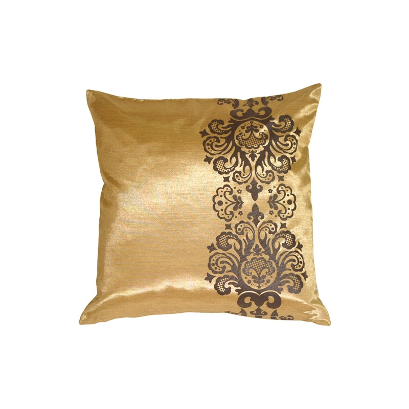Coussin décoratif scroll Susan, Doré / Brun