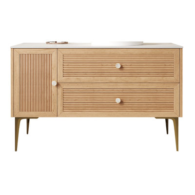 Armoire de rangement autoportante en contreplaqué pour salle de bain