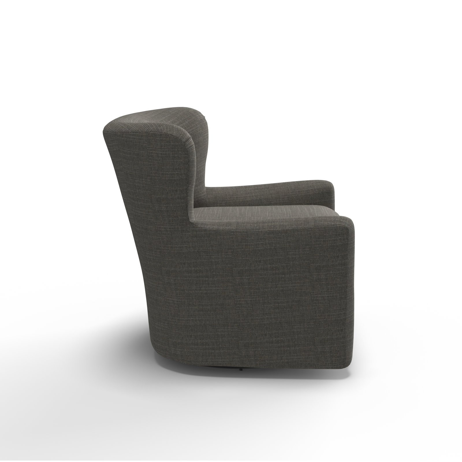 Bendigo Upholstered Swivel Barrel Chair, Slate Performance Weave