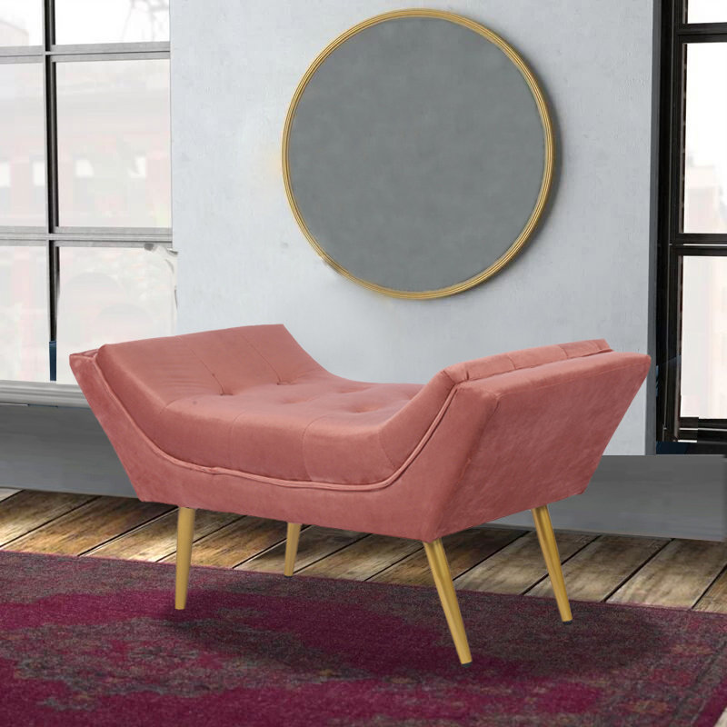 Banc rembourré Giabella, Rose