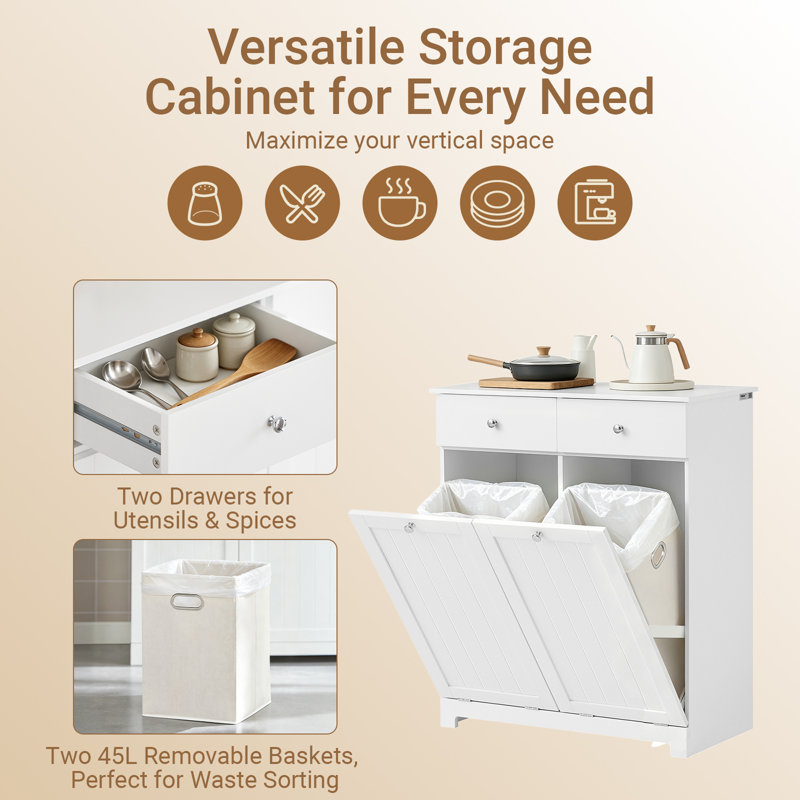 MDF Kitchen Trash Can