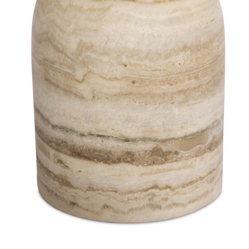 Figueroa End Table, Light Beige Travertine