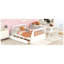 Lit superposé simple blanc avec tiroirs spacieux et confortables, mobilier de chambre polyvalent