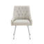 Chaise de salle à manger rembourrée en cuir moderne avec dossier capitonné à losanges - Confortable et élégante pour la salle à manger, le bureau et le café (gris clair, ensemble de 2)-133753008-133753011