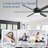 Rhandi 60-Inch Ceiling Fan with LED Lights and Remote Control for Indoor/Covered Outdoor, DC Motor, 6 ABS Blades, 6-Speed, 6''/12'' Downrods-91917241