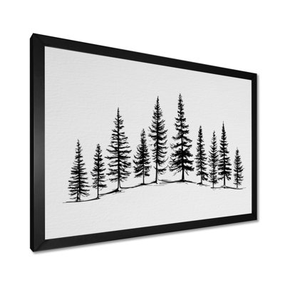 «Pine Tree Forest In Winter Wonderland», reproduction d'art sur toile Nature