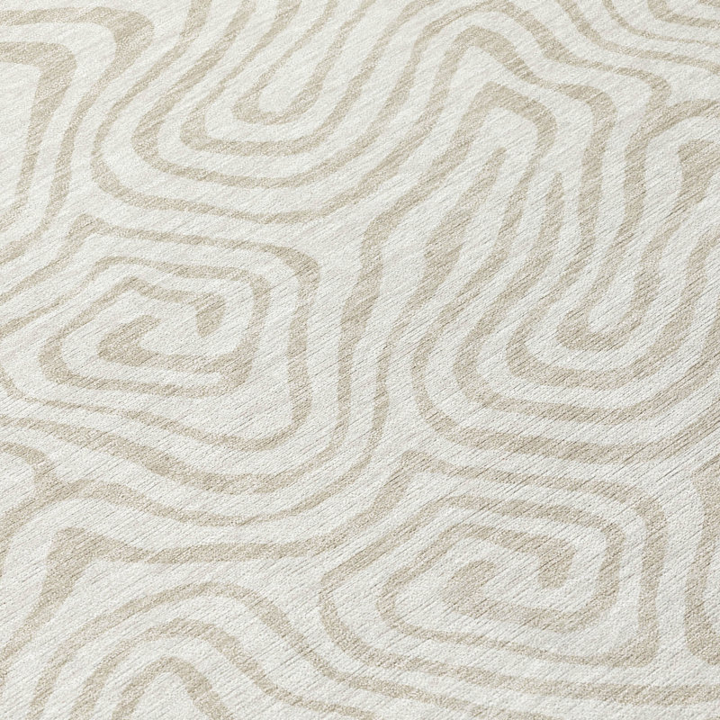 Raya Ivory Washable Indoor-Outdoor Rug - , 8' x 10'