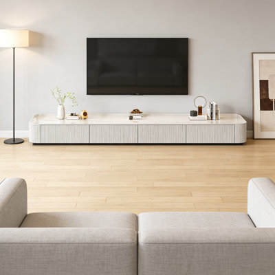Rock Slab Desktop TV Stand with Storage
