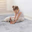Tapis gris doré lavable 8 x 10 po antidérapant au design élégant gris doré