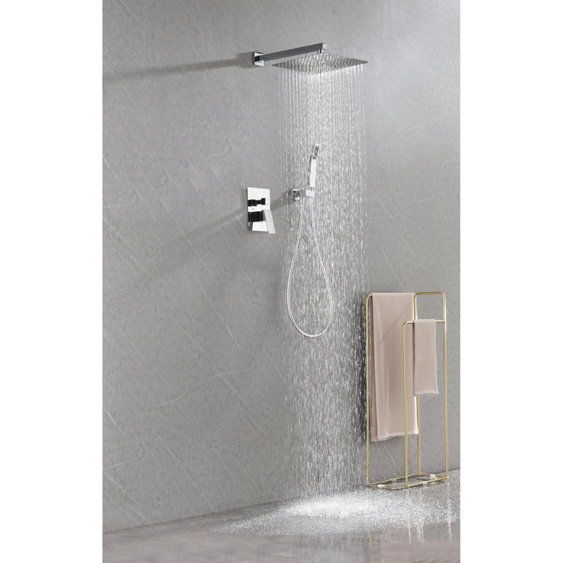 Pomme de douche à pluie murale 12 po - Fermeté naturelle fabriquée en laiton