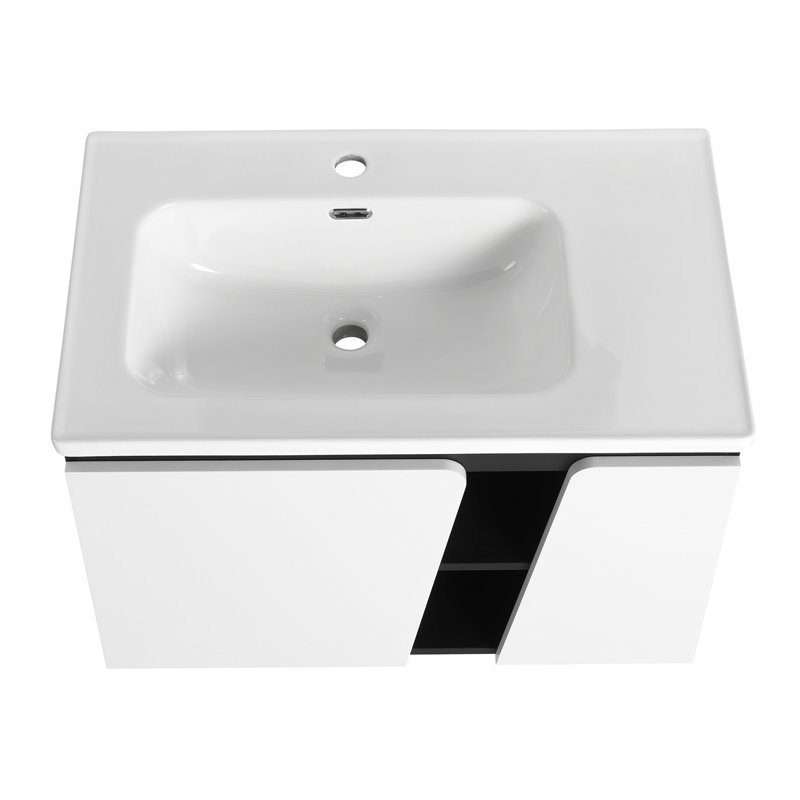 Floating Wall-Mounted Bathroom Vanity With Single Sink