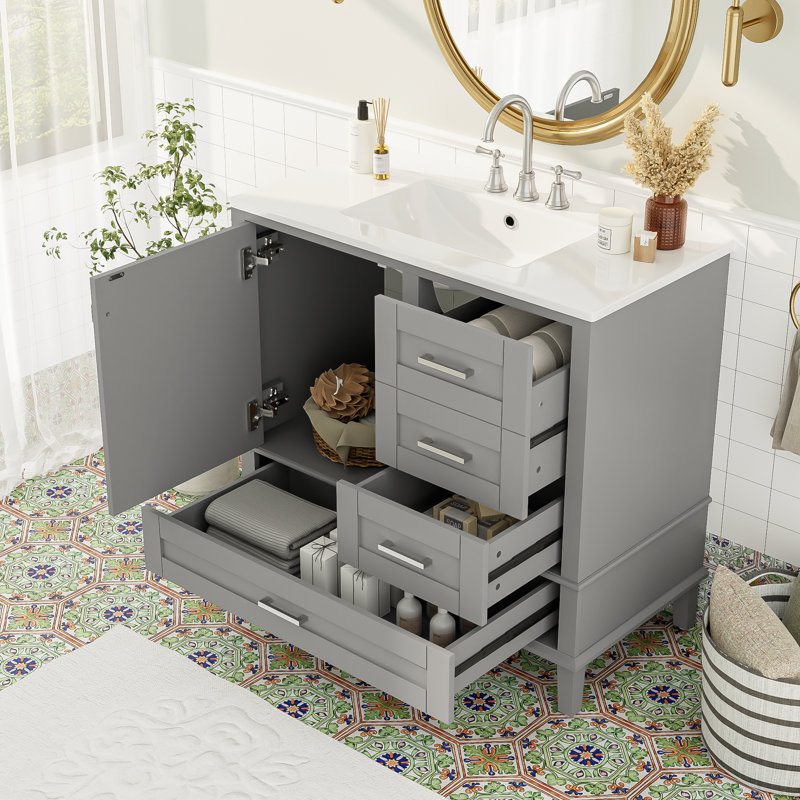 36" Bathroom Vanity, Gray