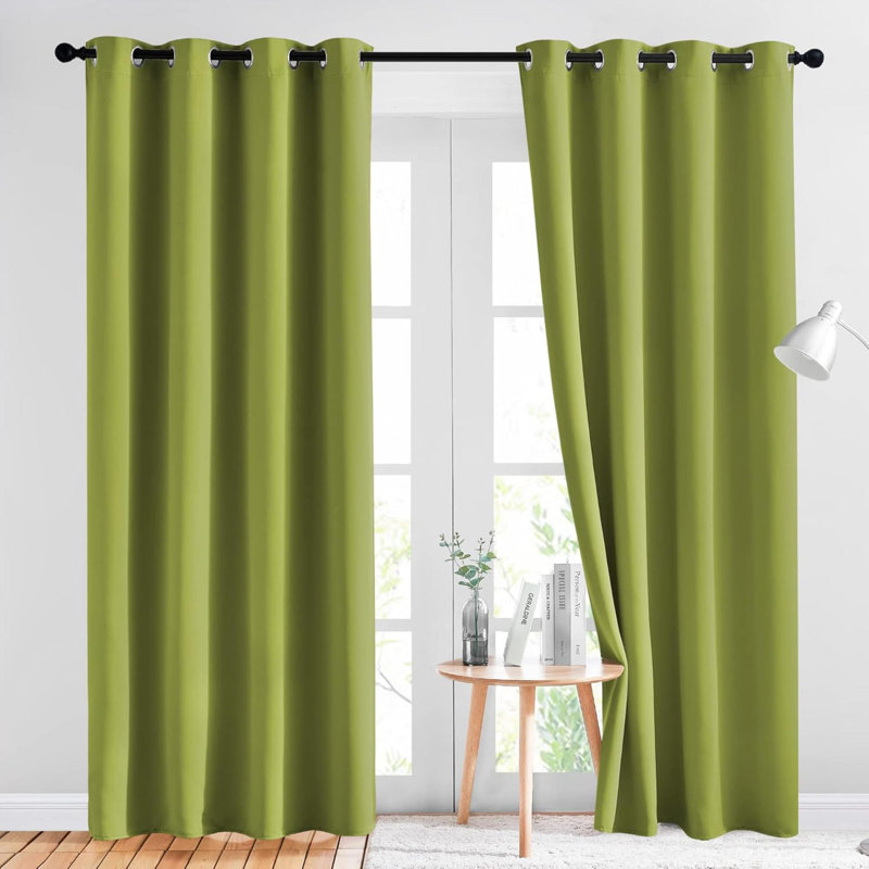 Blackout Curtain Pair, 52" W x 84" L, Fresh Green
