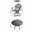 Ensemble de salle à manger 5 pièces en aluminium coulé résistant aux intempéries, comprenant 4 chaises pivotantes et une table ronde de 47,24 po avec cadre-295117452