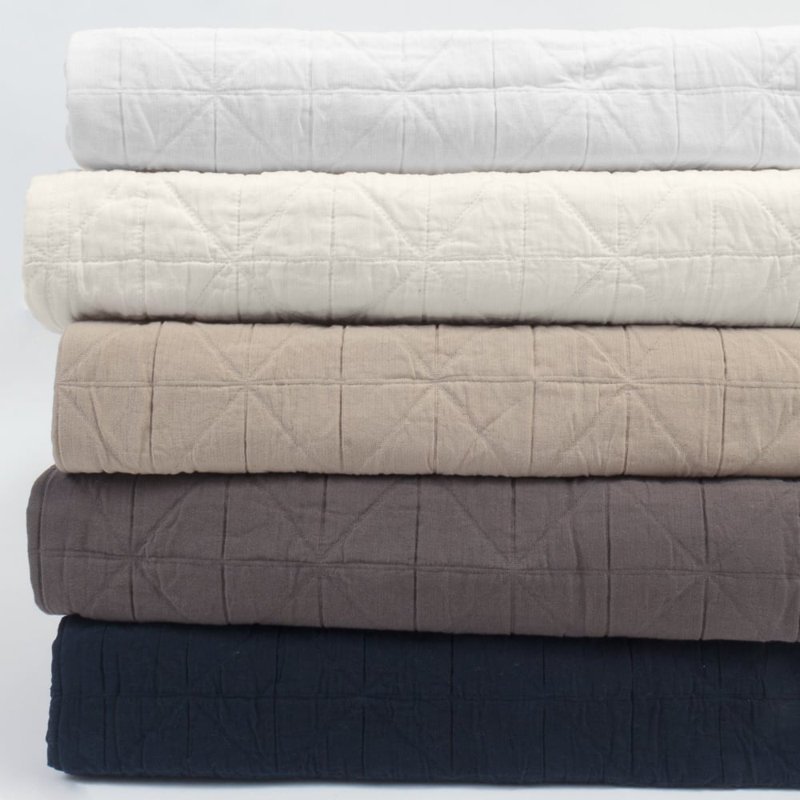 Courtepointe MARSHALL, blanc, très grand, White, King Quilt