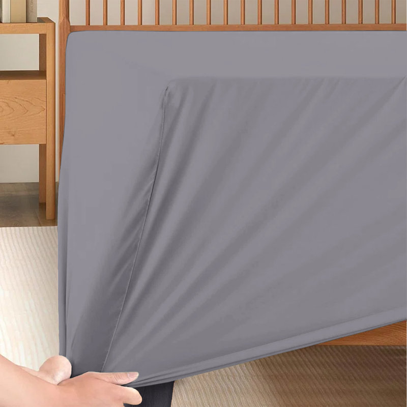 Soft & Breathable Microfiber Extra Deep Fitted Sheet, Grey, Kingsize (5')