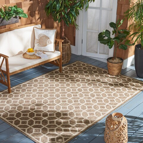Kitts Looped/Hooked Beige Indoor/Outdoor Rug, Rectangle 122 x 183 cm